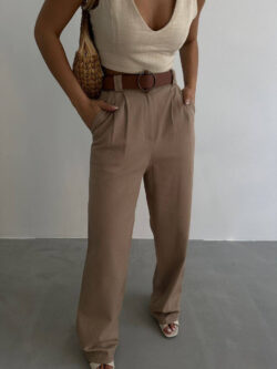PANTALONI AMIRA BROWN - imagine 3