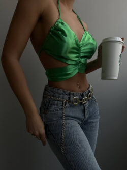 TOP BUTTERFLY GREEN