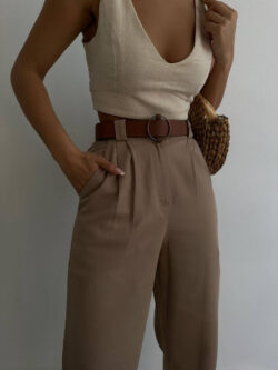 PANTALONI AMIRA BROWN - imagine 2